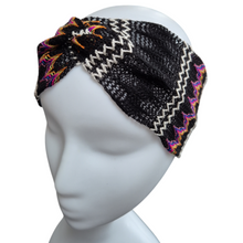 Load image into Gallery viewer, Black with Colour Pop - MissonIspired - Turban Headband