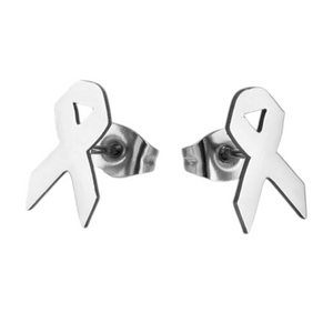 Ribbon stud earrings