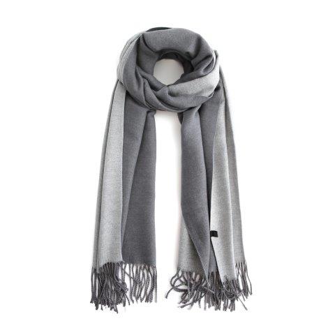 Cashmere Reversible Scarf - Silver/Grey