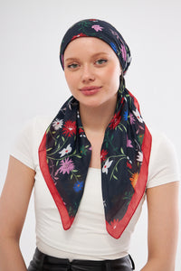 Black Mix Floral Garden  - Turkish Cotton