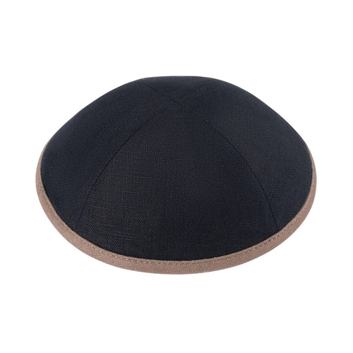 Black Linen with Mid Brown Rim