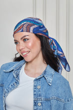 Load image into Gallery viewer, Custom Digital Printed - Turkish Cotton Square Scarf - Blue Roots