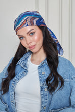 Load image into Gallery viewer, Custom Digital Printed - Turkish Cotton Square Scarf - Blue Roots