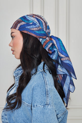 Custom Digital Printed - Turkish Cotton - Blue Roots