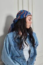 Load image into Gallery viewer, Custom Digital Printed - Turkish Cotton Square Scarf - Blue Roots