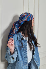 Load image into Gallery viewer, Custom Digital Printed - Turkish Cotton Square Scarf - Blue Roots