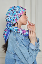 Load image into Gallery viewer, Custom Digital Printed - Turkish Cotton - Blue Floral Wave