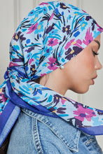 Load image into Gallery viewer, Custom Digital Printed - Turkish Cotton - Blue Floral Wave