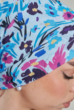 Load image into Gallery viewer, Custom Digital Printed - Turkish Cotton - Blue Floral Wave