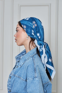 Custom Digital Printed - Turkish Cotton - Denim Look Plaid