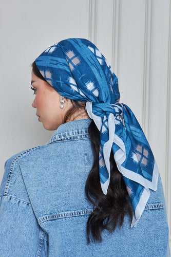 Custom Digital Printed - Turkish Cotton - Denim Look Plaid