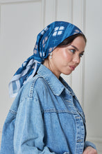 Load image into Gallery viewer, Custom Digital Printed - Turkish Cotton - Denim Look Plaid