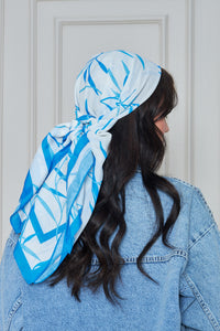 Custom Digital Printed - Turkish Cotton - Blue Foliage