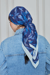 Custom Digital Printed - Turkish Cotton - Navy Brushstrokes