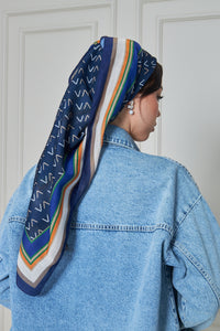 Custom Digital Printed - Turkish Cotton - Navy V design