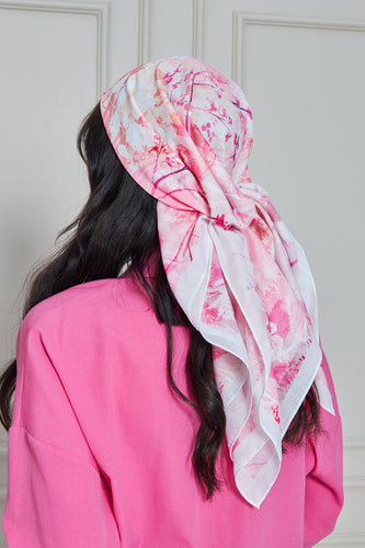 Custom Digital Printed - Turkish Cotton - Pink Leaves