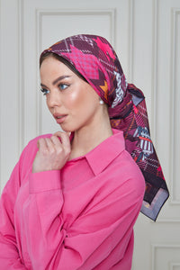 Custom Digital Printed - Turkish Cotton - Cherry Houndstooth Plaid