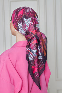 Custom Digital Printed - Turkish Cotton - Cherry Houndstooth Plaid