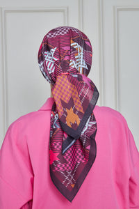 Custom Digital Printed - Turkish Cotton - Cherry Houndstooth Plaid