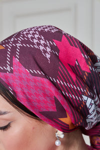 Custom Digital Printed - Turkish Cotton - Cherry Houndstooth Plaid