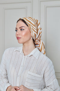Custom Digital Printed - Turkish Cotton - Tan Zebra
