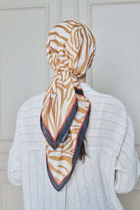 Custom Digital Printed - Turkish Cotton - Tan Zebra