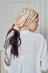 Custom Digital Printed - Turkish Cotton - Tan Zebra