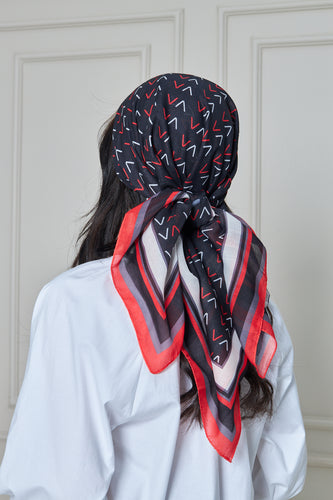 Custom Digital Printed - Turkish Cotton - Black V design