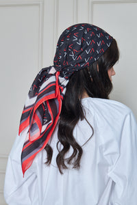Custom Digital Printed - Turkish Cotton - Black V design