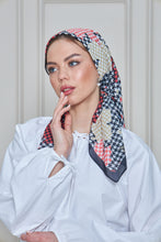 Load image into Gallery viewer, Custom Digital Printed - Turkish Cotton Square Scarf - Houndstooth Leaves