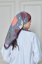 Load image into Gallery viewer, Custom Digital Printed - Turkish Cotton Square Scarf - Houndstooth Leaves