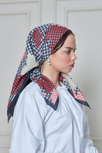 Load image into Gallery viewer, Custom Digital Printed - Turkish Cotton Square Scarf - Houndstooth Leaves