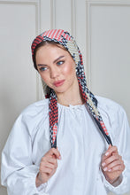 Load image into Gallery viewer, Custom Digital Printed - Turkish Cotton Square Scarf - Houndstooth Leaves