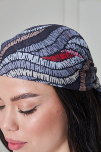 Custom Digital Printed - Turkish Cotton Square Scarf - Grey Roots