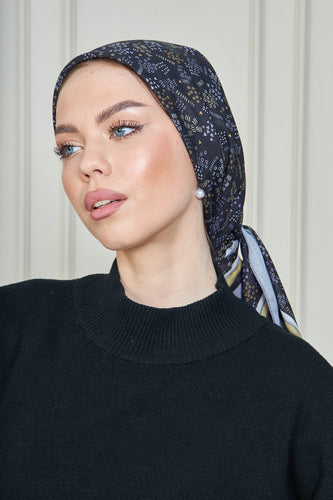 Custom Digital Printed - Turkish Cotton - Shape Clusters Black