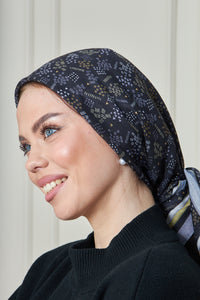 Custom Digital Printed - Turkish Cotton - Shape Clusters Black