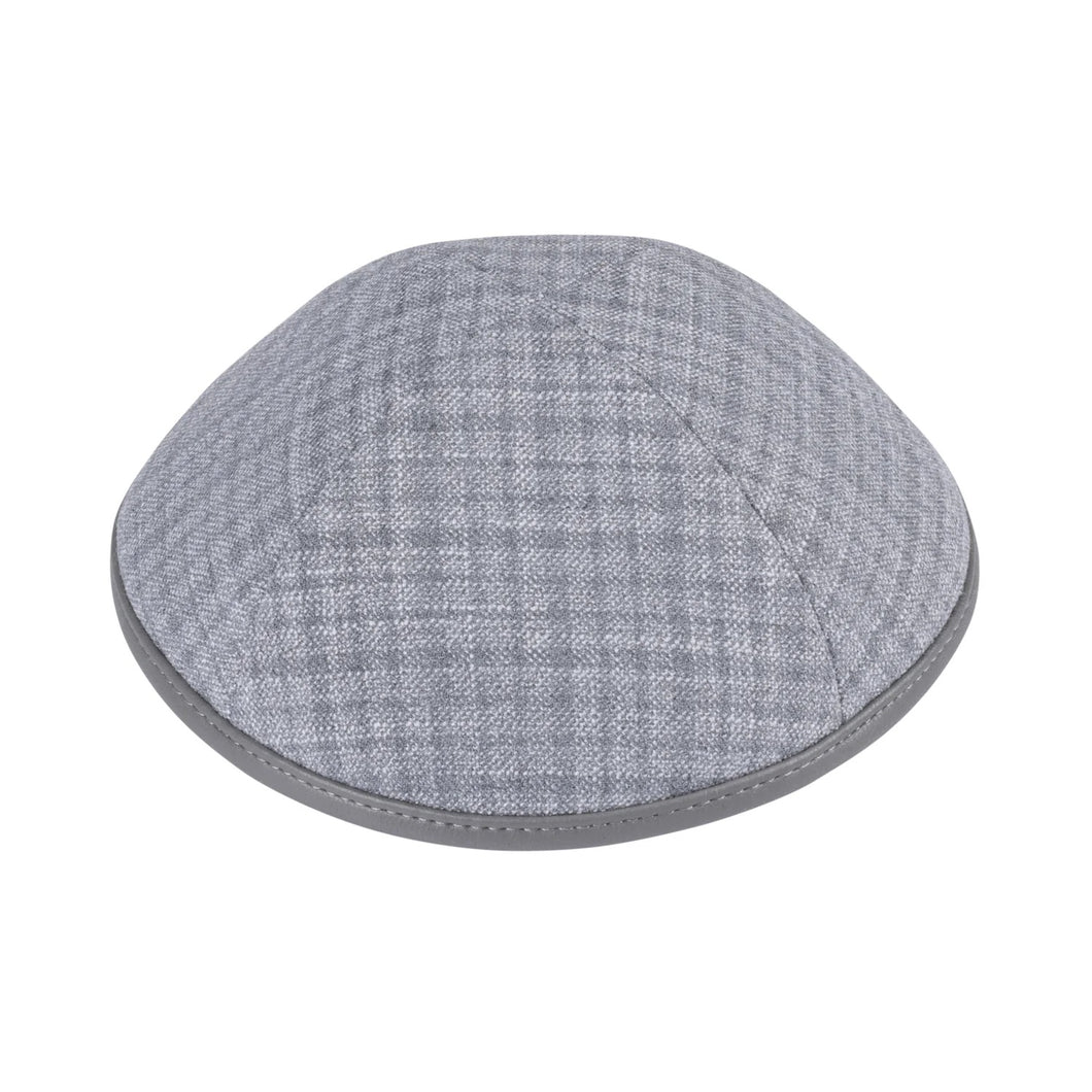 Grey Plaid with  Grey Leather Rim - Ikippah