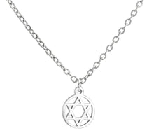 Load image into Gallery viewer, Small Magan David Necklace with circular frame