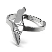 Load image into Gallery viewer, Map of Israel Ring with Star of David