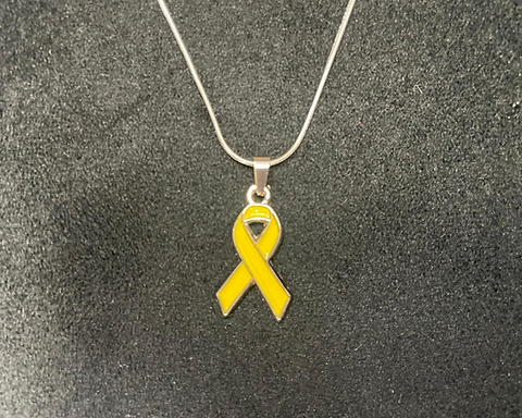 Yellow ribbon necklace