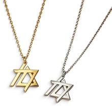 Load image into Gallery viewer, Stainless Steel 7/10 Commemorative Magan David Necklace