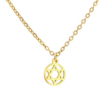 Load image into Gallery viewer, Small Magan David Necklace with circular frame