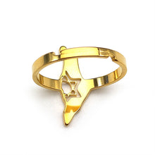 Load image into Gallery viewer, Map of Israel Ring with Star of David