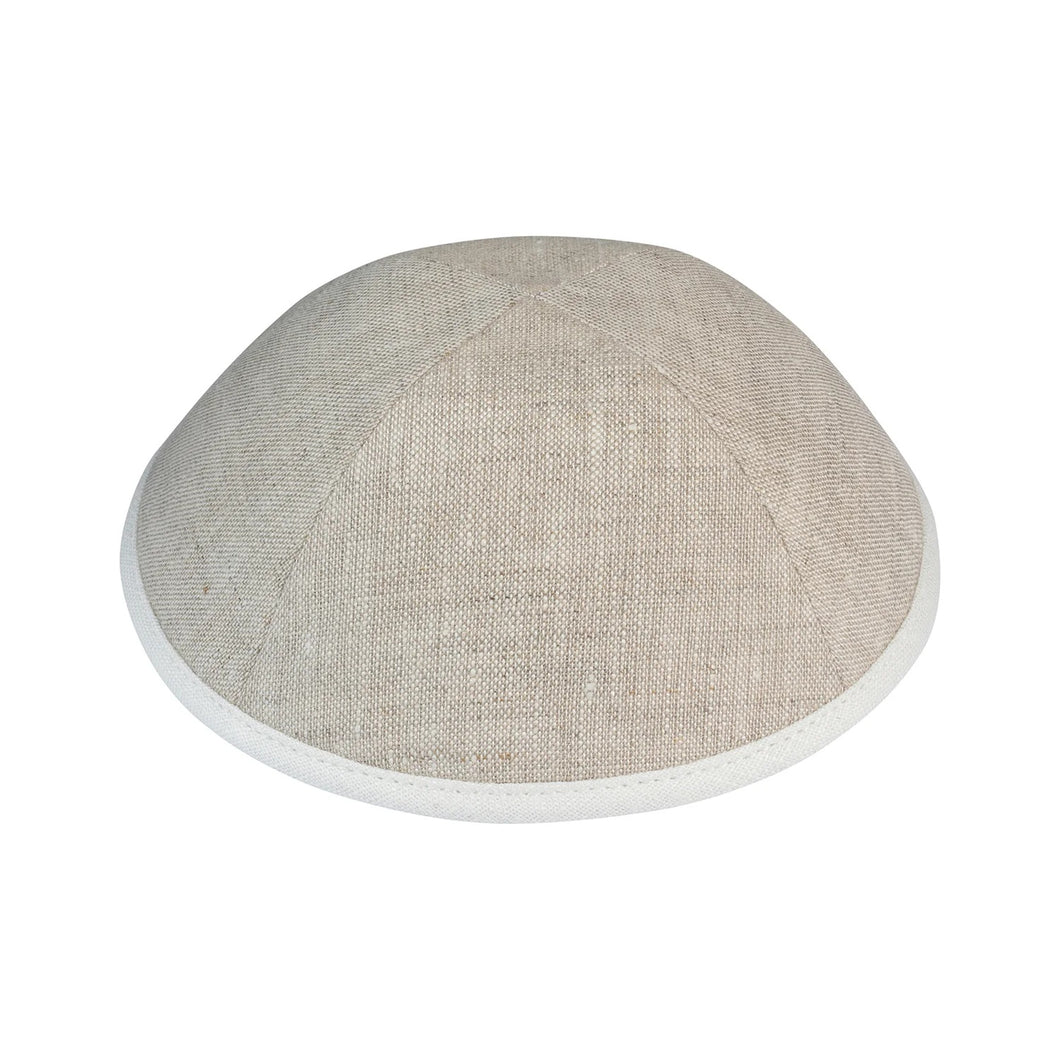 Tan Linen Cream Rim - Ikippah