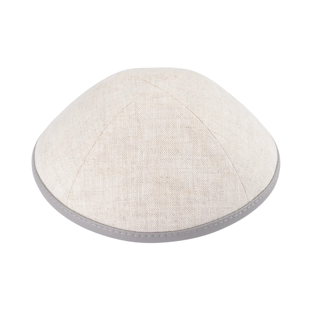 Tan Linen grey  leather Rim - Ikippah