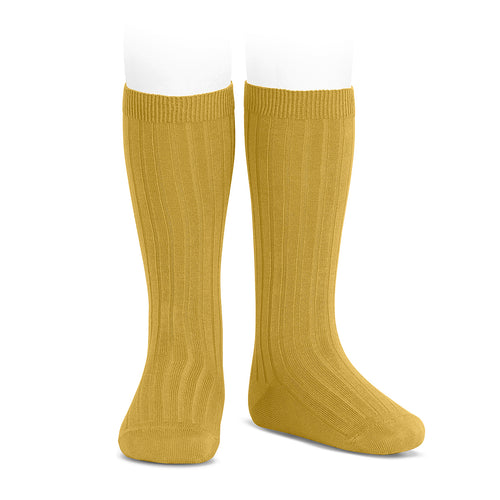 629 Mustard - Ribbed Kneehigh Condor