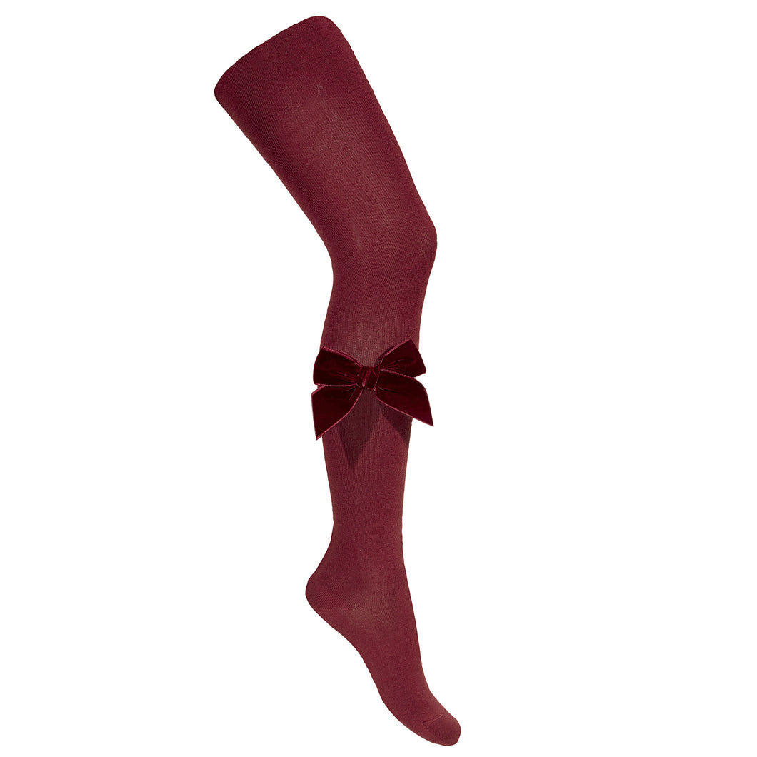 575 Garnet - Velvet Bow Tights Condor