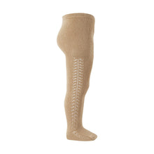 Load image into Gallery viewer, 326 Camel - Side Openwork Warm Tights Condor