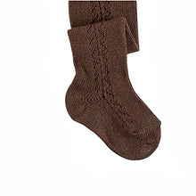 Load image into Gallery viewer, 390 Brown -  Side Openwork Warm Tights Condor