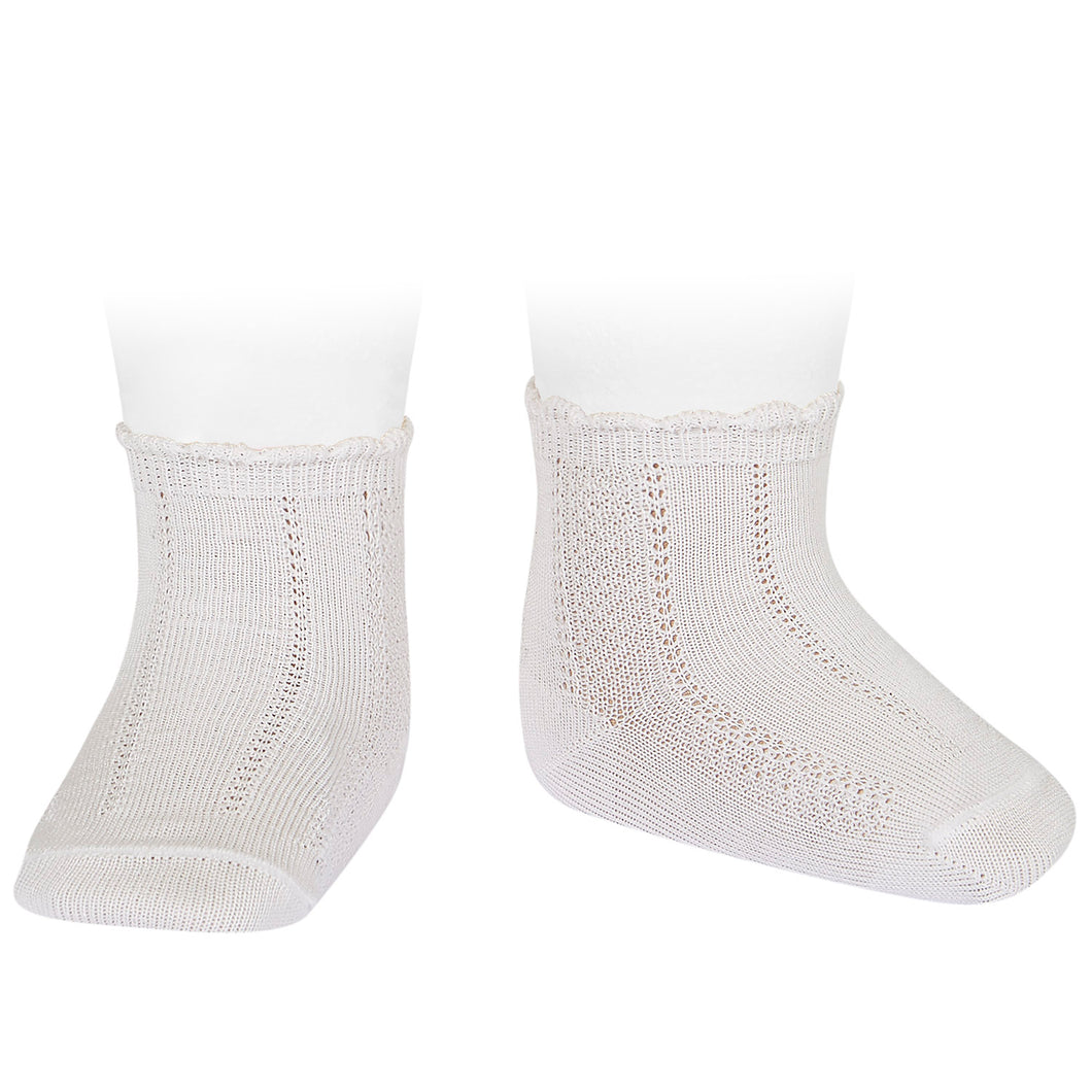 202 Pattern Short Socks - Cream (off white)